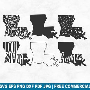Louisiana State SVG Cut File, Louisiana Outline Distressed Home SVG for Cricut Silhouette, American Printable PNG for Shirts Mugs Crafts