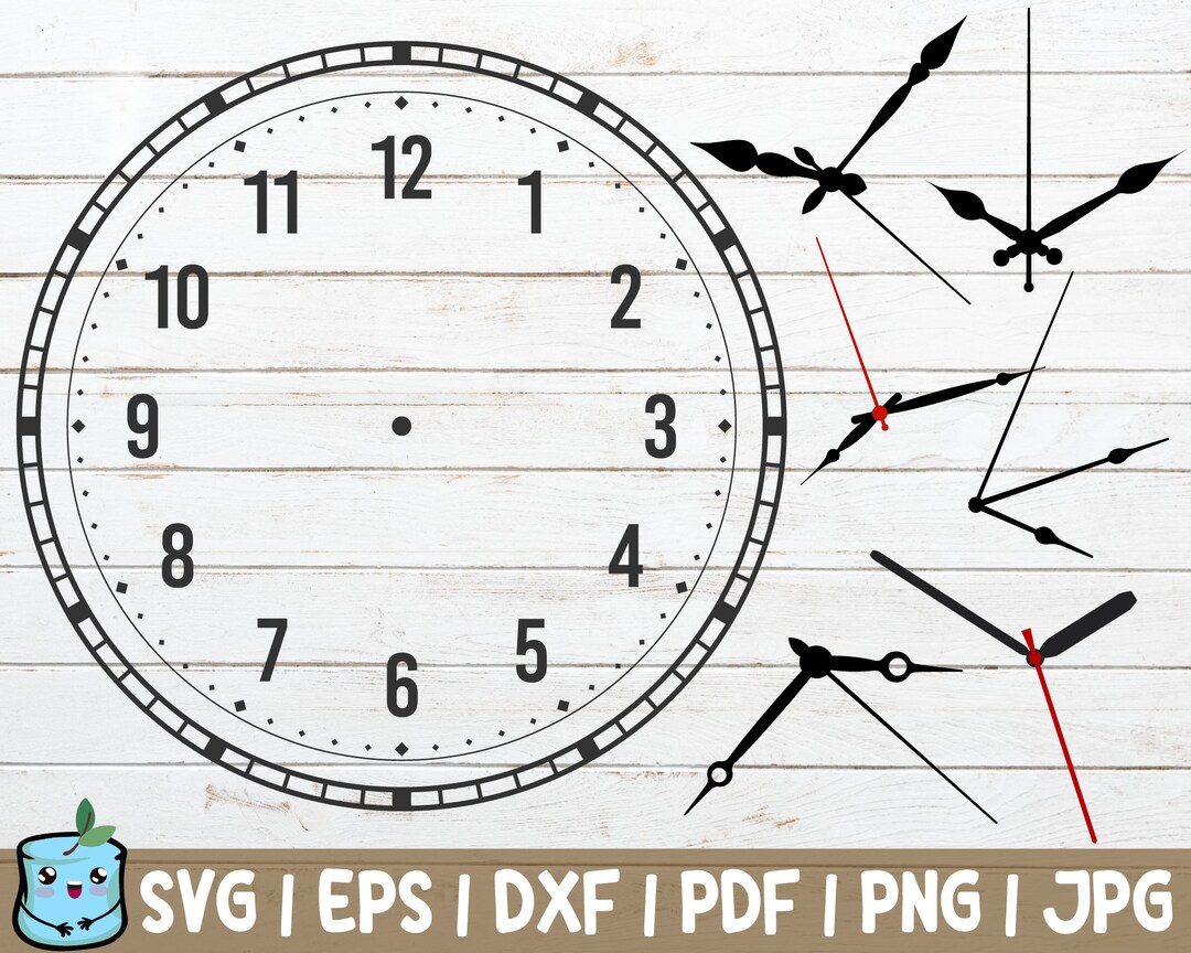 Clock Face With Hands 12 SVG Cut File Old School Clock SVG Cut File ...