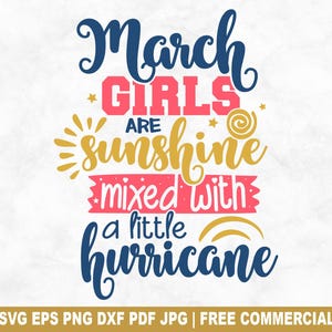 März Mädchen SVG Schnittdatei, März Geburtstag Prinzessin Feier SVG für Cricut Silhouette, lustige druckbare PNG für Hemden Tassen Kunsthandwerk