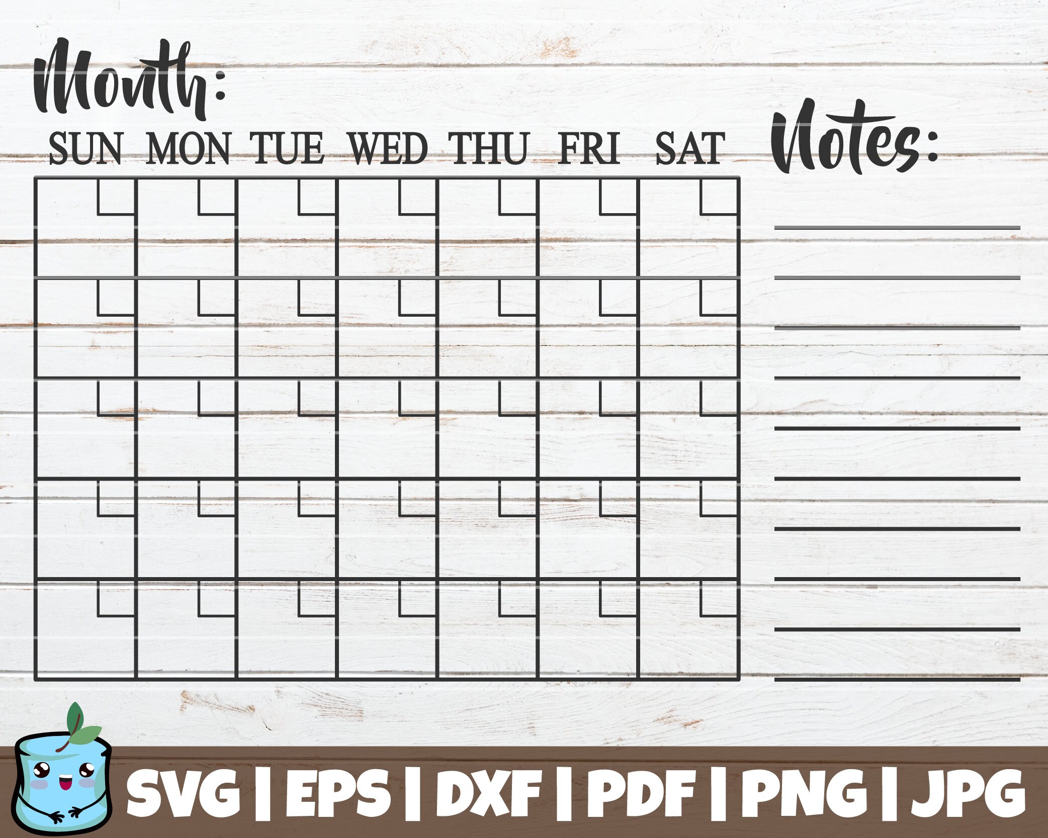 Calendar SVG Cut File Commercial Use Instant Download Etsy