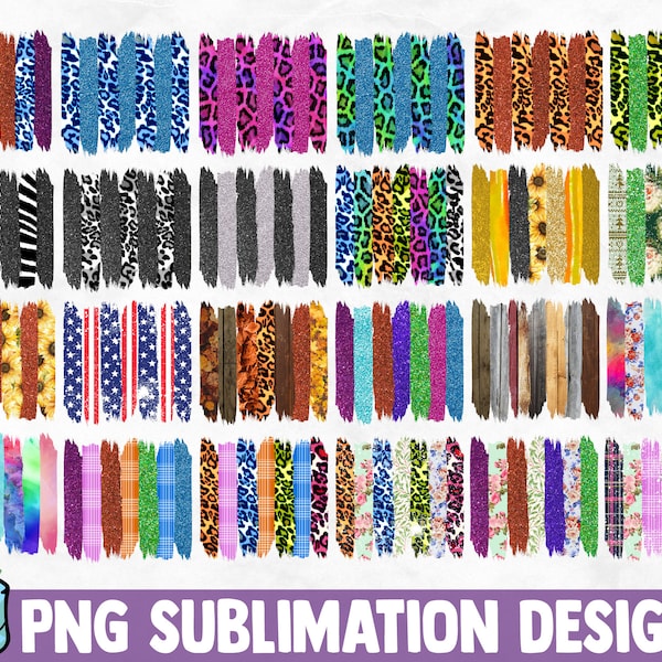 Brush Strokes Sublimation Bundle | Brush Strokes PNG Print | Transparent Background | Sublimation PNG