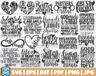 Best Friends SVG Bundle | Friendship Quotes SVG Cut Files | commercial use | instant download | Best Friends SVG | Friendship Shirt Print