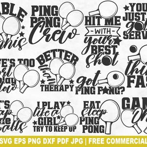 Tennis SVG-Bundle, lustige lustige SVG-Schnittdatei für Cricut Silhouette, Ping Pong druckbare PNG für Shirts Tassen Kunsthandwerk