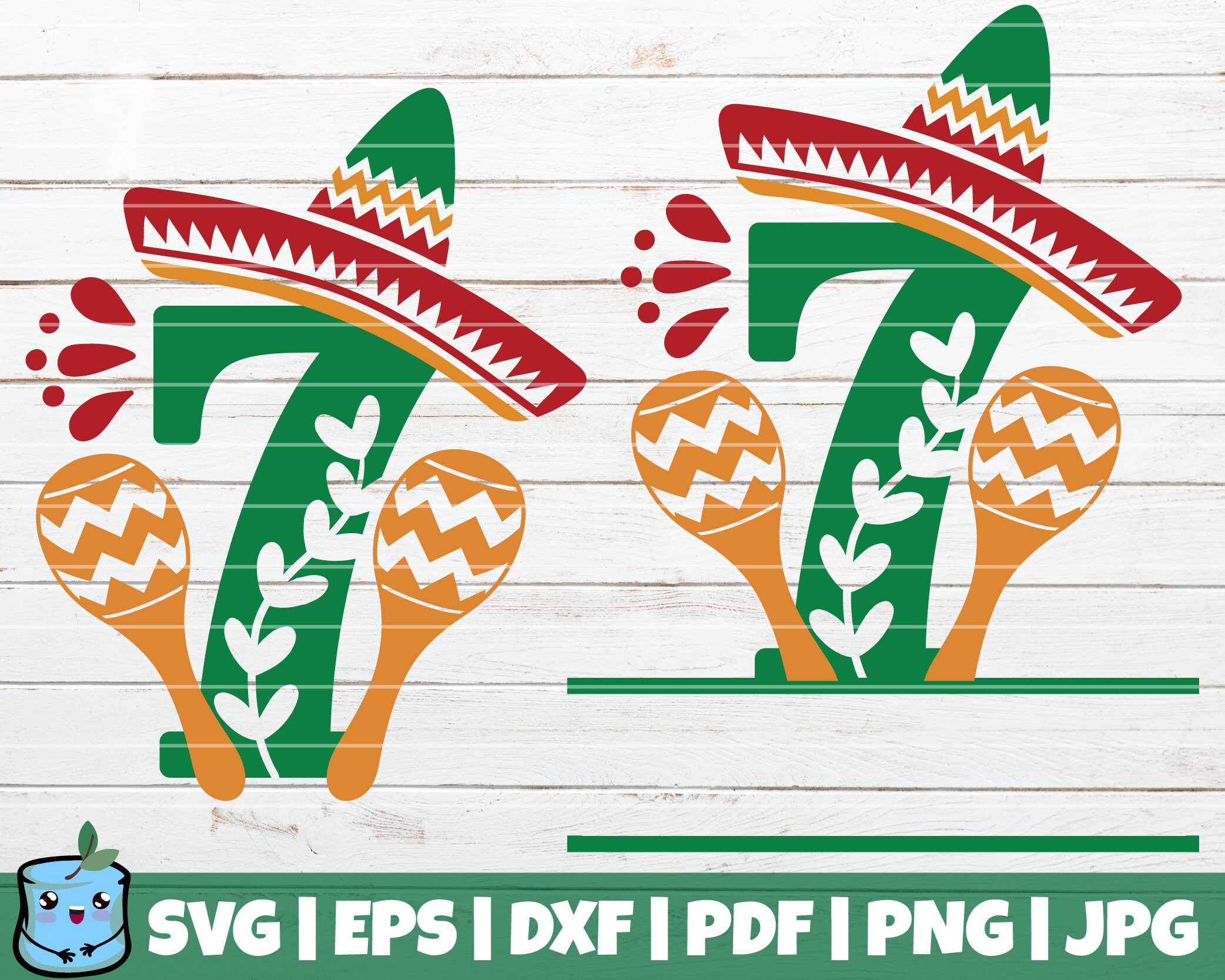 Fiesta Birthday Numbers SVG Bundle Split Monogram SVG Etsy