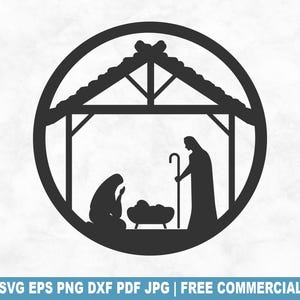 Nativity SVG Cut File, Nativity Christmas Christian SVG for Cricut Silhouette, Baby Jesus Printable PNG for Shirts Mugs Crafts