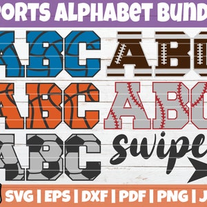 Sports Alphabet SVG Bunlde | SVG Cut file | commercial use | instant download | basketball volleyball soccer football baseball svg fonts
