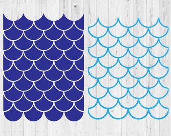 2 Seamless Mermaid SVG cut files | Seamless Mermaid Scale Pattern | instant download | printable cut file | vector clip art | silhouette