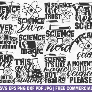 Bundle SVG science, science drôle chimie SVG coupe fichier pour Silhouette Cricut, professeur imprimable PNG pour artisanat chemises tasses