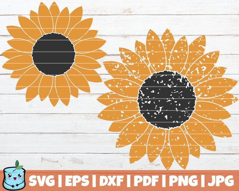 Download 2 Sunflower SVG Cut Files Distressed Sunflower commercial ...