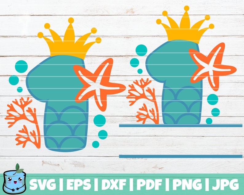 Download Mermaid Birthday Numbers SVG Bundle Split Monogram SVG | Etsy