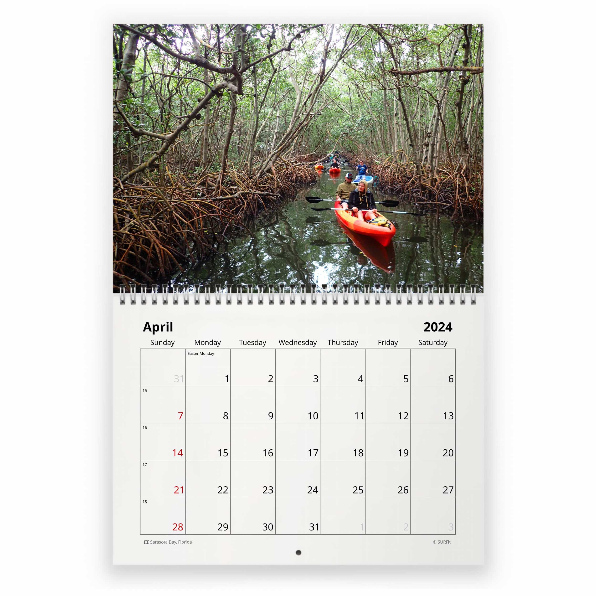 Kayak 2024 Wall Calendar sold by Bored Marisa SKU 97159509 Printerval
