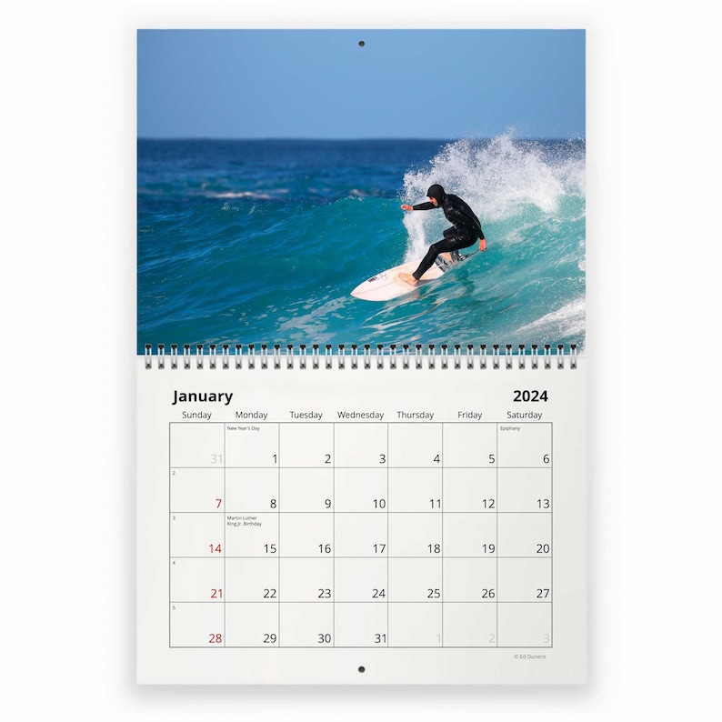Surfing 2024 Wall Calendar IDW24109 Etsy