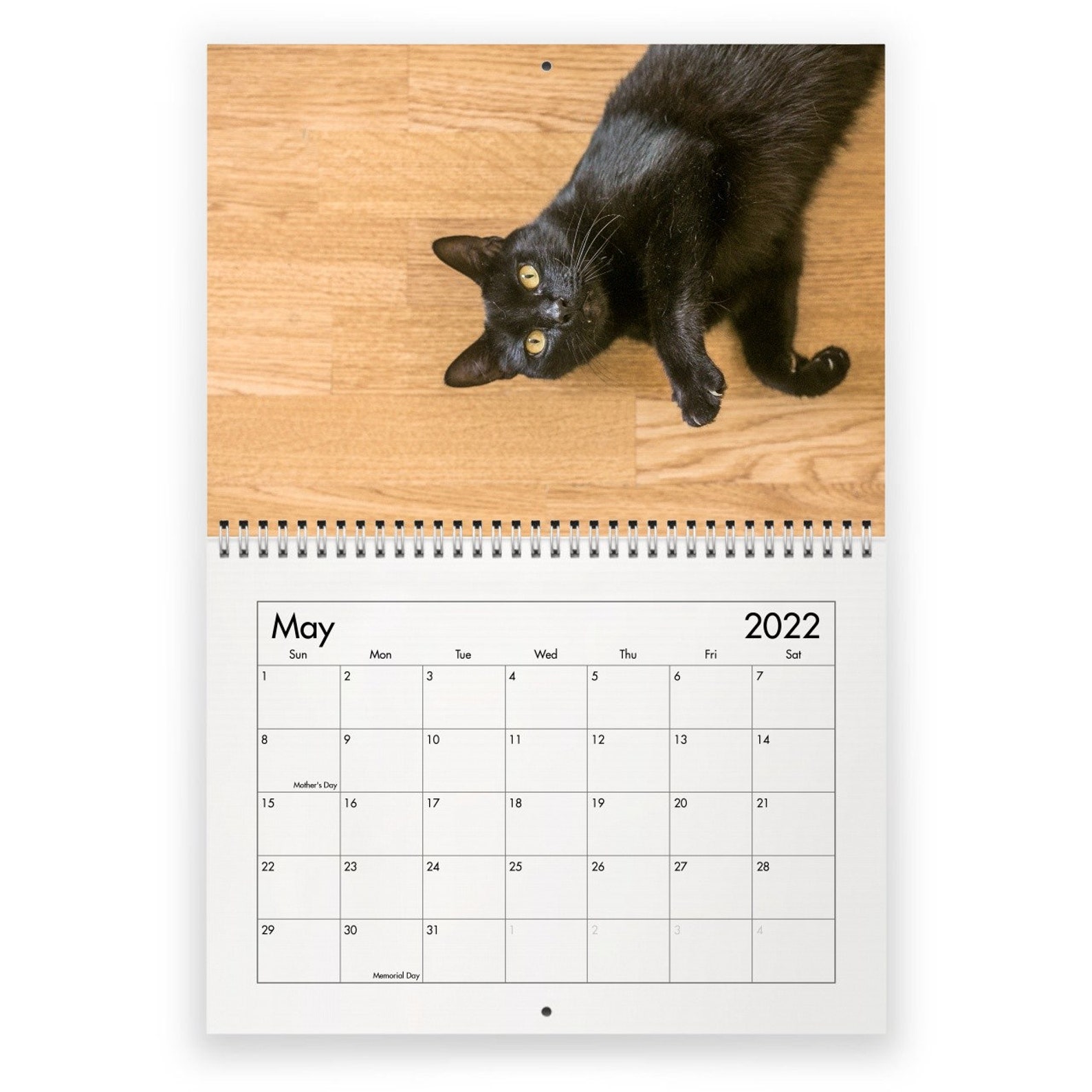 Black Cat 2022 Wall Calendar ID:12176 | Etsy