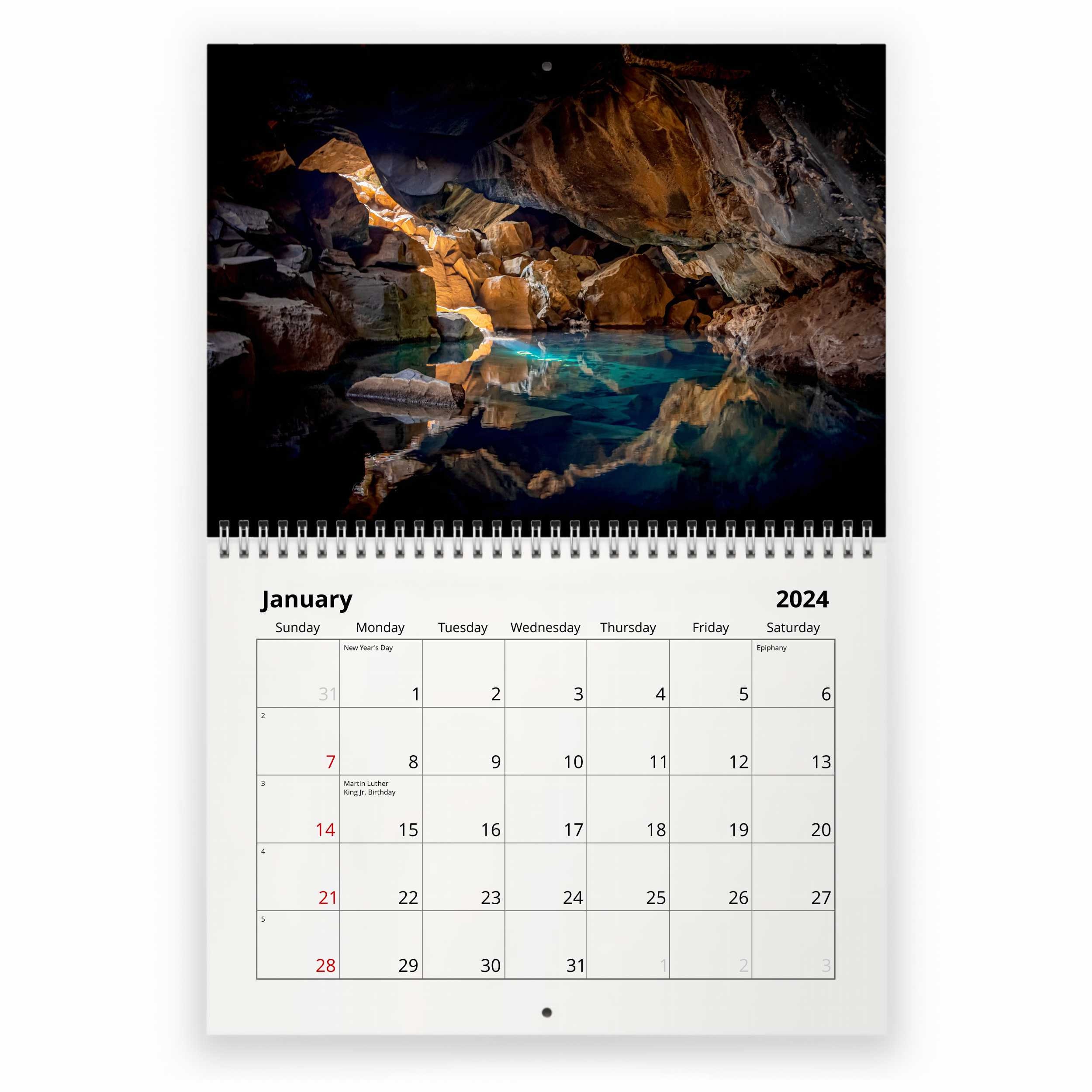 Caves 2024 Wall Calendar sold by Robbi Requisition SKU 4604159