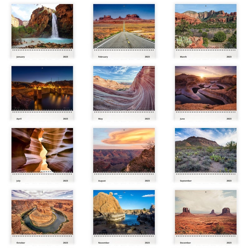 Arizona 2023 Wall Calendar ID:13159 - Etsy