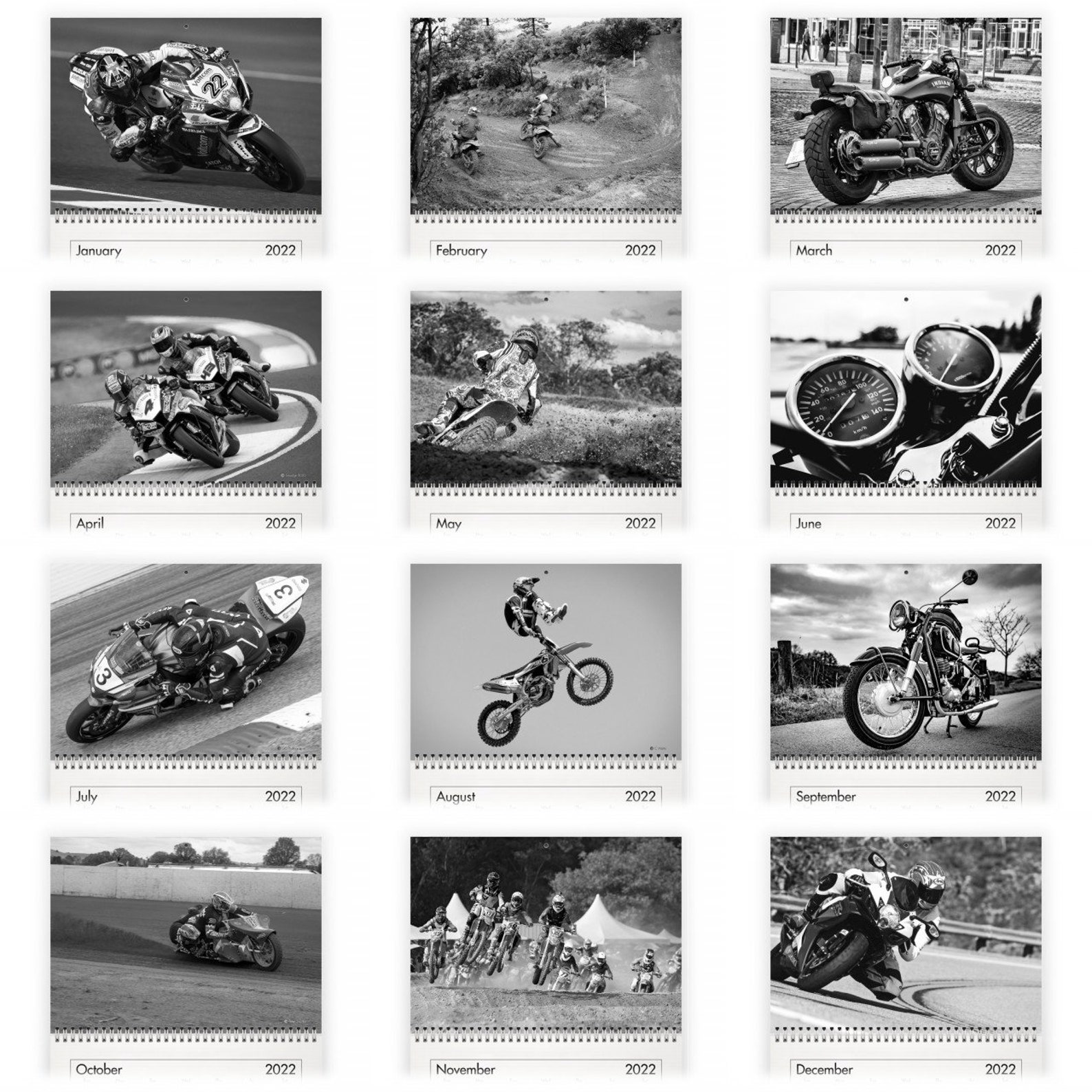 Motorcycle 2022 Wall Calendar ID12262 Etsy