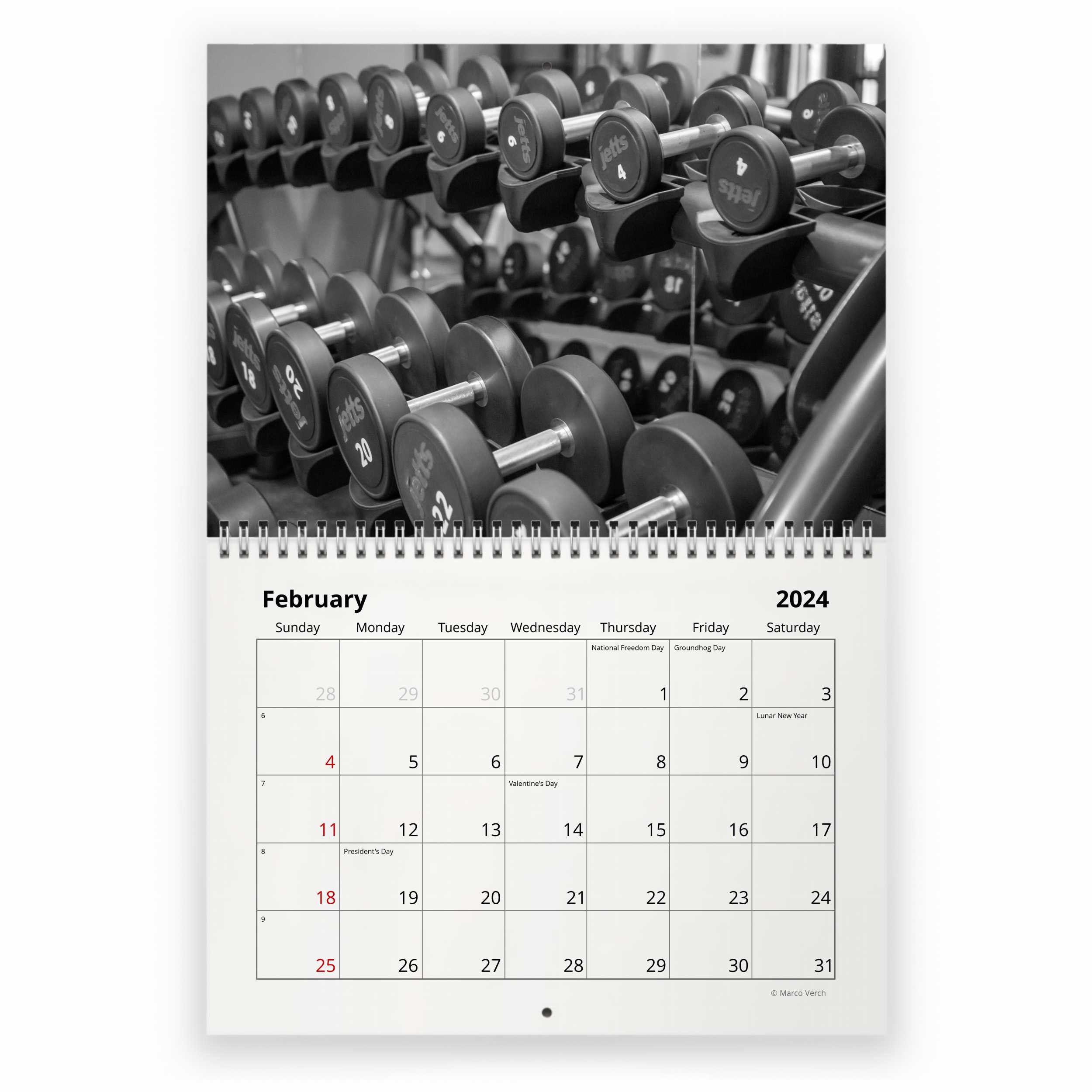 Bodybuilding 2024 Wall Calendar sold by Bored Marisa SKU 97165620 50 OFF Printerval