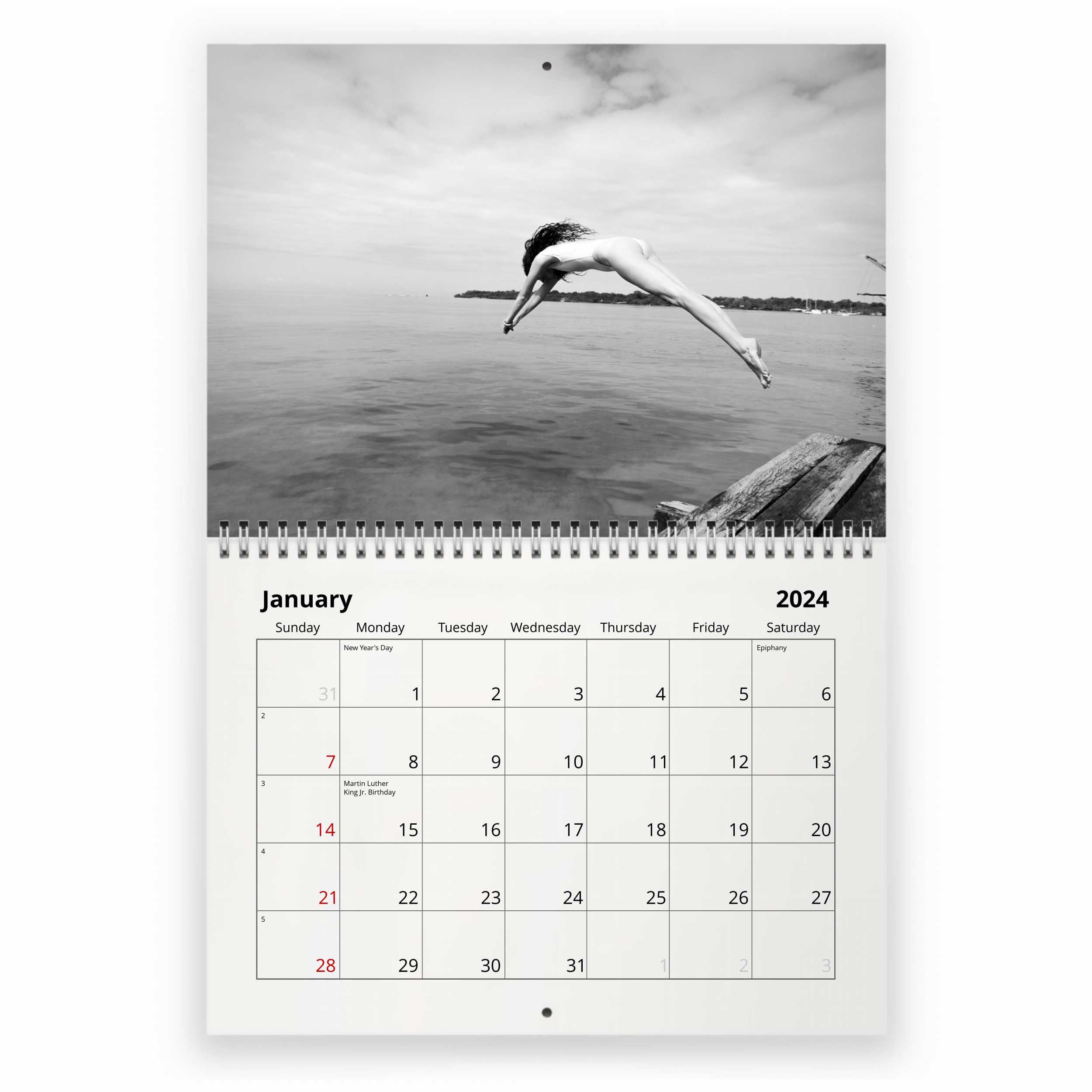 Swimming 2024 Wall Calendar sold by Insignificant Turntable SKU