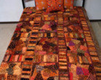 Patchwork from India Bedspread blanket