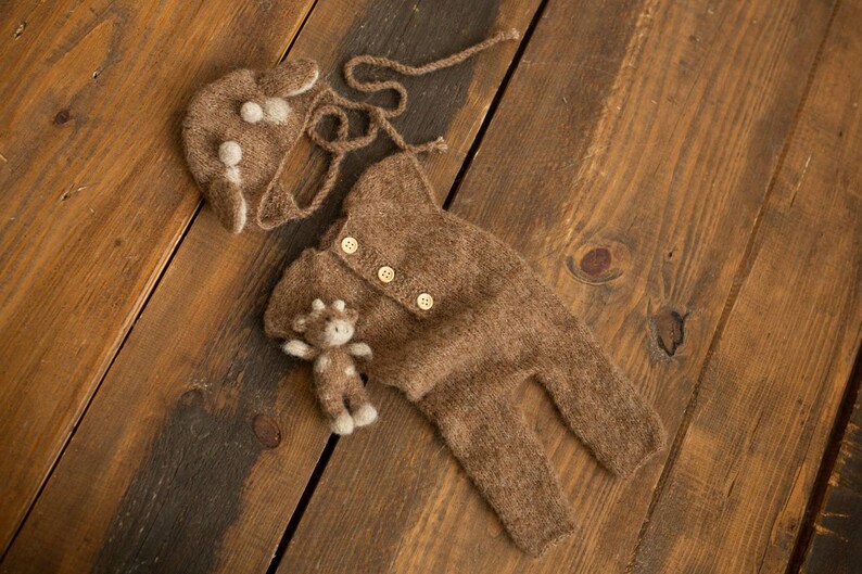 farm animal toys photography toys Cow toy with cow hat set symbol 2021 knitted bull ox New year outfit stuffed cow