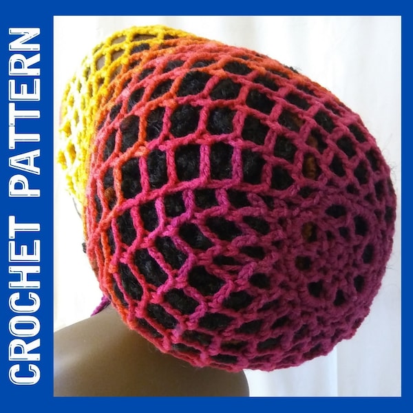 Mesh Dreadlock Hat Crochet Pattern, Instant Download Instructions