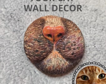 Individuelle Katze Ornament - handbemalte Keramik Gedenktafel, Wanddekoration, Haustier Verlust Geschenk, Andenken