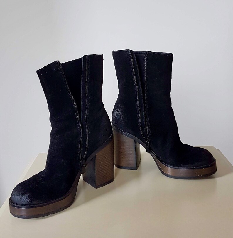 Vintage chunky platform heels boots 90s goth grunge punk | Etsy