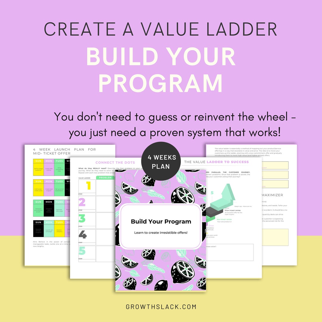 Send Task Ladder Value Ladder Digital Planner for Coaches and Online Course Creators ...