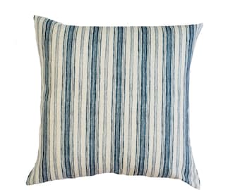 Hamptons Style Cushion Cover, Cover Only, Blue Hamptons Striped pillow, Hamptons Pillow, Blue pillow, Scatter Cushion. Cotton Cushion