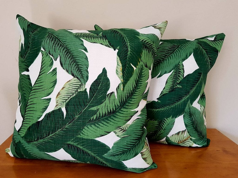 Outdoor Cushions Green Palm Leaf Cushions Swaying Palms Etsy