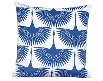 Blue Tropical Birds Outdoor Cushion Cover, Cover Only, Tropical Cushions, Blue Cushions, Outdoor Pillows, Scatter Cushions.