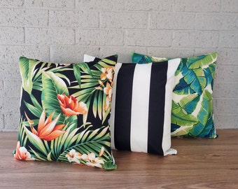 Tropical Outdoor Cushion Cover, Cover Only, Scatter Cushions, Green Cushions, Tommy Bahama cushions, Tropical Pillows, Daybed Cushions