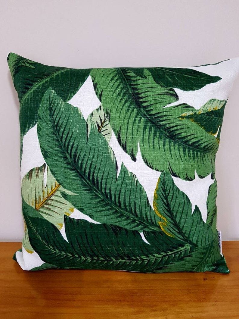Outdoor Cushions Green Palm Leaf Cushions Swaying Palms Etsy
