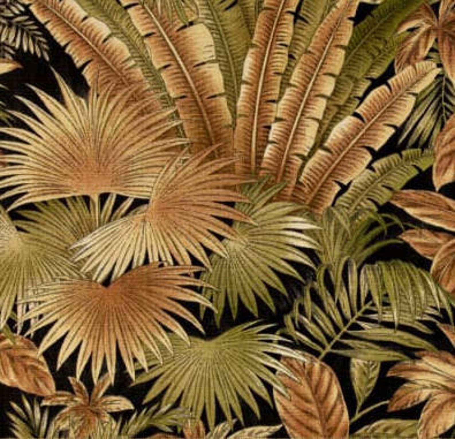 Tommy Bahama INDOOR/OUTDOOR Fabric by the Meter, Black and Gold