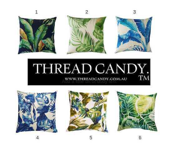Outdoor Cushion Cover, Cover Only, Tropical Outdoor cushions, Palm Leaf cushions, Scatter Cushions, ANY SIZE Pillow Cover, Seat Cushions