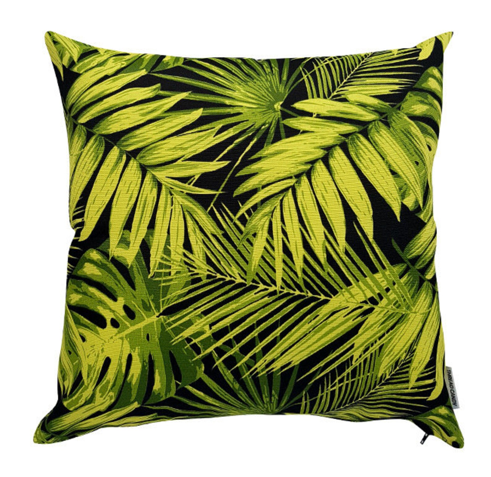 Outdoor Cushions Green Palm Leaf Cushions Tropical Outdoor Etsy