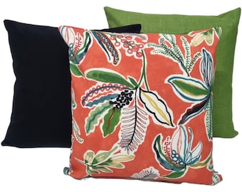 Outdoor Cushion Cover, Cover Only, Palm Leaf Cushions, Tropical Cushions, Outdoor Pillows, Black Cushions, Peach Cushions, Green Cushions