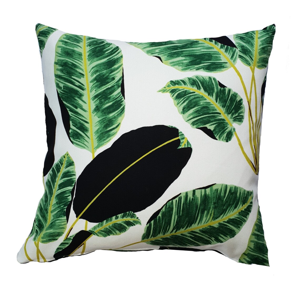 Tropical Cushion Covers Cover Only Black Palm Leaf Cushions Etsy