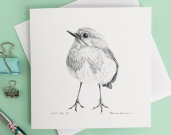 Robin Greetings Card | Bird Card | Bird Illustration | Christmas Card | Bird Lover Card | Robin Redbreast | British Garden Bird Card