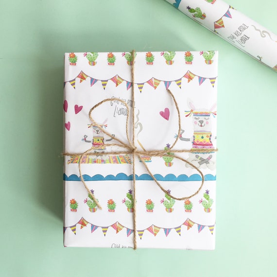 Good Karma Llama Gift Wrap Wrapping Paper A2 Wrapping Etsy UK