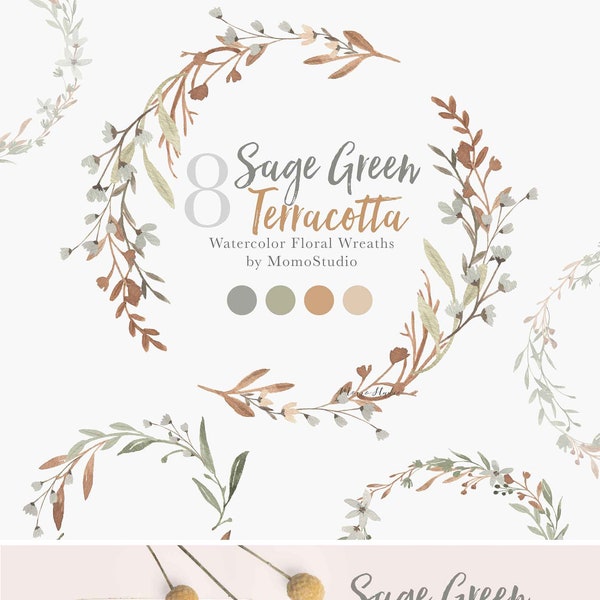 Sage Green Leaves Clipart Etsy Australia