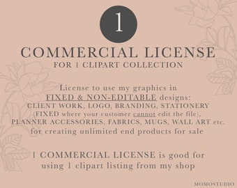 Commercial Use License for SINGLE Product /B01-01