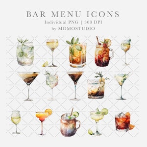 Icônes de menu de bar Clipart de menu de boissons de mariage Clipart de signalisation de boissons de mariage Clipart de cocktail Clipart de menu de bar Clipart de boissons de fête png /C02-01
