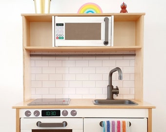 Printed subway tile Ikea Duktig backsplash sticker - Ikea Duktig hack - play kitchen splashback sticker - vinyl decal - makeover - DIY