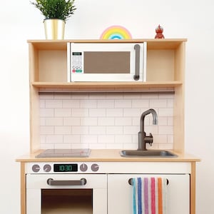 Printed subway tile Ikea Duktig backsplash sticker - Ikea Duktig hack - play kitchen splashback sticker - vinyl decal - makeover - DIY