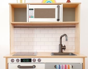 Duktig Microwave and Oven Decals – 2 Pack – Stickers for Ikea Duktig Play Kitchen – Vinyl – Toy Kitchen – Makeover, DIY, IKEA Hack, Custom