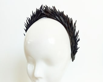 Black leather crown in gothic style