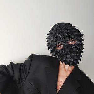 Black Gothic style dragon mask / Blind man mask / Halloween mask / Wasteland mask / Horror mask / Spiked mask