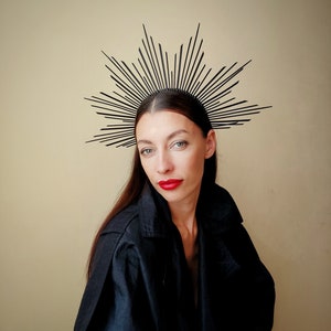 Black halo crown Halloween headband Dark fairy headpiece  Gothic crown