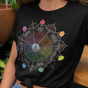 Chakra Shirt, 7 Affirmations Yoga Meditation Gift